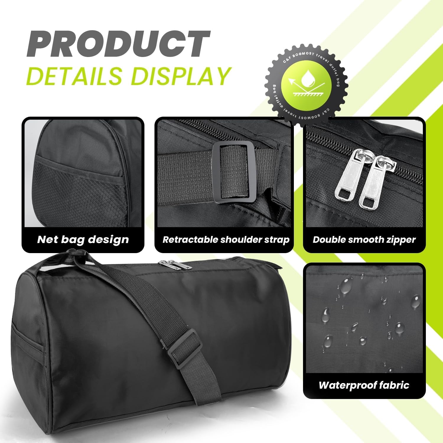 Small Travel Duffel Bag Foldable Waterproof Gym Bag for Gym Beach Swim Bag Men W
